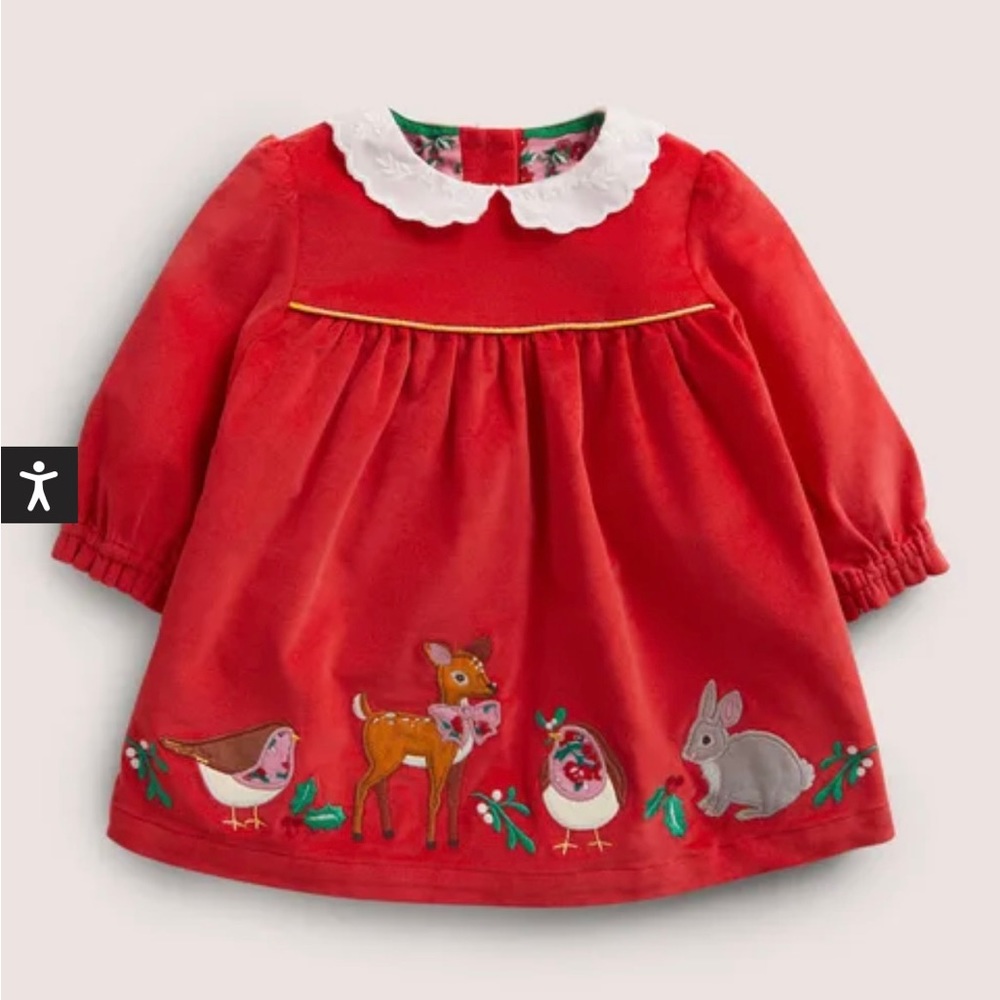 NWT Baby Boden Red Velvet Holiday Dress